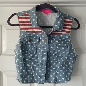 Patriotic jean vest